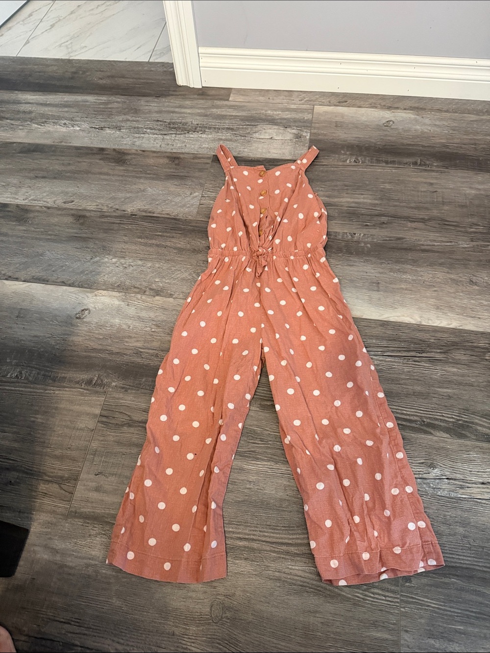 Oshkosh Polka Dot Wide-Leg Jumpsuit - Dusty Rose
